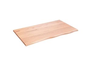 8720845814106 - Wandregal Wandboard Hellbraun 100x60x2 cm Massivholz Eiche Behandelt vidaXL