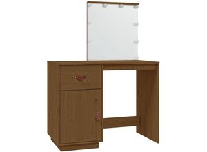 8720287204886 - Bonnevie - SchminktischFrisiertisch mit led Honigbraun 95x50x1335cm Massivholz Kiefer vidaXL 8720287204886 - Bonnevie - SchminktischFrisiertisch mit led Honigbraun 95x50x1335cm Massivholz Kiefer vidaXL