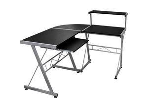 8720287177579 - Bonnevie - Eck-ComputertischSchreibtisch Schwarz 132x112x99 cm Holzwerkstoff vidaXL