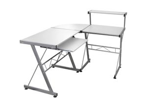 8720287177593 - Bonnevie - Eck-ComputertischSchreibtisch Weiß 132x112x99 cm Holzwerkstoff vidaXL