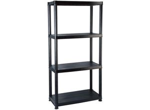 8720286084335 - Bonnevie - LagerregalBücherregal 4-Tier Schwarz 61x305x130 cm Kunststoff vidaXL