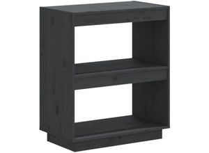 8720286815922 - Bonnevie - BücherregalStandregal Grau 60x35x71 cm Massivholz Kiefer vidaXL