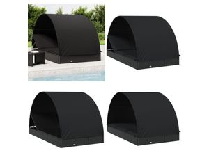 8721114573427 - Sonnenliege für 2 Personen mit Runddach Schwarz 211x112x140 cm - Sonnenliege - Sonnenliegen - Home & Living