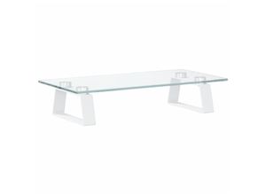 8721012216358 - Bonnevie - Monitorständer Weiß 40x20x8 cm Hartglas und Metall vidaXL170111