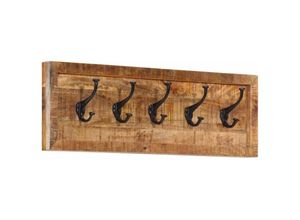 8721012079434 - Bonnevie - Wandgarderobe mit 5 Haken Massivholz Mango vidaXL26317