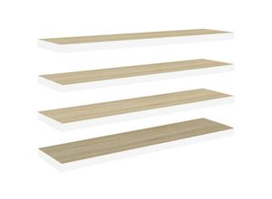 8720286416853 - Bonnevie - Schweberegale 4 Stk Wandregale Eiche und Weiß 90x235x38 cm mdf vidaXL