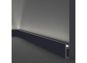 5412938988629 - NOËL & MARQUET Lichtleiste Wallstyl IL10 NMC Polystyrol 80 x 23 x 2000 mm Schwarz Hochwertig Einfache Montage Indirekte Beleuchtung Sockelleiste