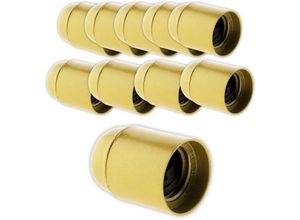 3700976204507 - Set mit 10 E27-Fassungen aus Thermoplast glatt Gold - Zenitech