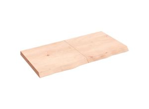 8720845813000 - Bonnevie - Wandregal Wandboard 120x60x6 cm Massivholz Eiche Unbehandelt vidaXL