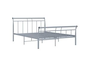 8720286197257 - Jinlefu - BettgestellSchlafzimmerbett Grau Metall 140x200 cm vidaXL