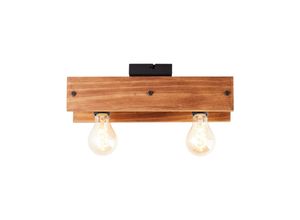 4004353394430 - Lampe Calandra Deckenleuchte 2flg schwarz holzfarbend 2x A60 E27 42W Holz aus nachhaltiger Waldwirtschaft (fsc) - braun - Brilliant 4004353394430 - Lampe Calandra Deckenleuchte 2flg schwarz holzfarbend 2x A60 E27 42W Holz aus nachhaltiger Waldwirtschaft (fsc) - braun - Brilliant