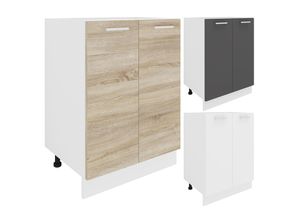 4051814423123 - Küchenschrank Breite 60 cm Drehtüren Unterschrank Küche Küchenmöbel Esilo (Farbe Weiß   Anthrazit)