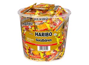 4001686301210 - Goldbären Fruchtgummi Minis 100 Stück im Eimer 1 kg - Inhalt 2 Flaschen