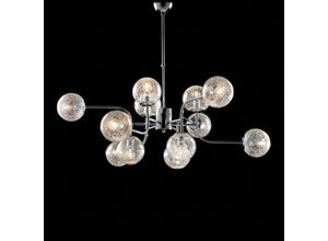 8050713214616 - Bonetti Illumina - Moderner Kronleuchter aus poliertem Chromeisen 12-flammig 105 cm