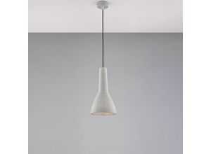 8057724580457 - Belight - Sospensione in ferro laccato grigio con diffusore in cemento diametro 17 e cavo elettrico regolabile 1 luce H38 - max 100 - Ø17