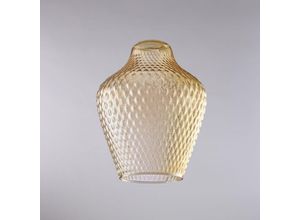 8057724581553 - Belight - diffusore in vetro soffiato ambra con decoro in rilievo H27 - Ø21