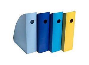 9002492182029 - Stehsammler Set BEE BLUE Pen Cube 4-teilig für Dokumente im Format A4+ mit Griffloch Blauer Engel Polystyrol mehrfarbig