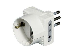 8012199524979 - Dreifach-Adapter 3 deutsche Steckdosen 2 Steckdosen 10A Stecker 10A weiß S3610DE - Bticino