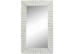 8424001989300 - Dkd Home Decor - Crystal Wicker Mirror 87x4x147 Weiß geflochtene Kristall Wicker mdf Multicolor -Farbe Miroirs Spiegel Details Details