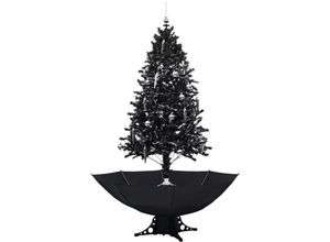 8719883994925 - Schneiender Weihnachtsbaum mit SchirmfußKunstbaum Schwarz 190 cm pvc Vidaxl