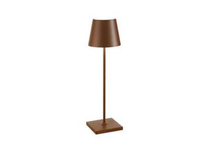 8056300196457 - Poldina pro dimmbare wiederaufladbare led tischlampe 22w warmes licht 3000k aluminium corten farbe mit usb kabel und batterieladegerÄt ld0340r3