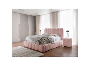 0695102262304 - Fun Moebel - Polsterbett Doppelbett Set4 carson 120x200cm Stoff Catch Me Rosa