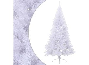 8720286361535 - vidaXL Künstlicher Halber Weihnachtsbaum mit Ständer Weiß 240 cm PVC