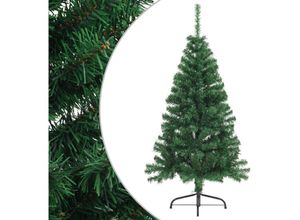 8720286361474 - vidaXL Künstlicher Halber Weihnachtsbaum mit Ständer Grün 120 cm PVC