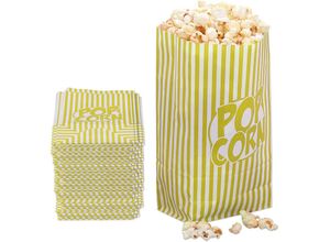 4052025873134 - Popcorntüten 144er Set gestreift Retro-Optik Kino Filmabend Zubehör Papier Popcornbehälter gelb weiß - Relaxdays 4052025873134 - Popcorntüten 144er Set gestreift Retro-Optik Kino Filmabend Zubehör Papier Popcornbehälter gelb weiß - Relaxdays