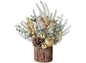 7295824517749 - EjLife Desktop-Weihnachtsbaum Weihnachtsdekoration Heimdekoration simulierter PE-Rindenbaum (Typ B)