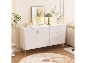 7891280154353 - Okwish - Modernes Sideboard mit vergoldeten Beinen und Griffen Kommode lackiert abgerundete Ecken für Schlafzimmer Wohnzimmer und Badezimmer 7