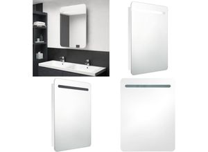 8721114336329 - Vidaxl - LED-Spiegelschrank fürs Bad Glänzend Weiß 60x11x80 cm - Badezimmerschrank - Badezimmerschränke - Home & Living - Weiß