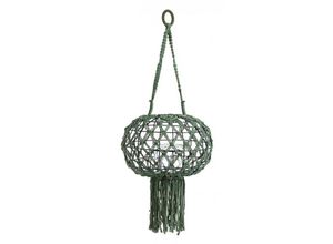 8051836309524 - - Vintage Macrame Hängelaterne grün 70h cm