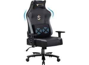 5051280768321 - Redom - Gaming-Stuhl mit Massagefunktion Racing-Gamer-Stuhl mit Massage-Lendenwirbelstütze Gaming-Stuhl 180 kg Tragkraft 55 x 52 cm großes