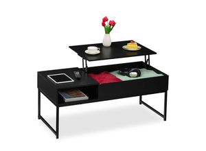 4052025875367 - Couchtisch aufklappbar hbt 45x110x50 cm Seitenfach Wohnzimmertisch m Stauraum Holzoptik & Metall schwarz - Relaxdays 4052025875367 - Couchtisch aufklappbar hbt 45x110x50 cm Seitenfach Wohnzimmertisch m Stauraum Holzoptik & Metall schwarz - Relaxdays