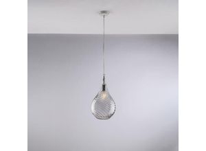 8050713217716 - Sospensione in ferro con vetro grigio pyrex 1 luce H42 - MAX 142 - Ø20