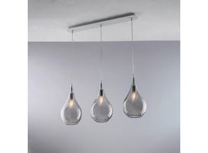 8050713217709 - Bonetti Illumina - Binario in ferro con vetri grigio pyrex 3 luci H41 - max 141 - L75 x 10