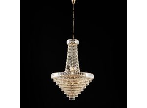 8050713217532 - Bonetti Illumina - Lampadario in ferro e ottone dorato con strass 11 luci H92 - max 152 - Ø62