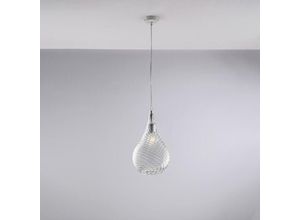 8050713217617 - Sospensione in ferro con vetro trasparente pyrex 1 luce H42 - MAX 142 - Ø20