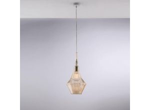 8050713218218 - Sospensione in ferro con vetro ambra pyrex 1 luce H50 - MAX150 - Ø20