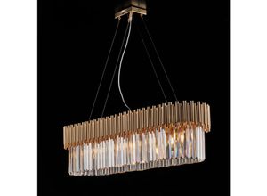 8050713218058 - Bonetti Illumina - Sospensione in ferro dorato con strass 8 luci H51 - max 151 - L93 x 50