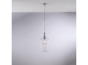 8050713218485 - Sospensione in ferro con vetro trasparente pyrex 1 luce H42 - MAX 142 - Ø20