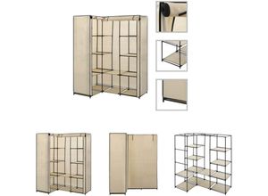 8721032088379 - Hommoo - The Living Store Eckkleiderschrank Creme 130 x 87 x 169 cm - Kleiderschränke - Creme