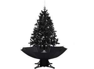 8719883994901 - Vidaxl - Schneiender Weihnachtsbaum mit Schirmfuß Schwarz 140 cm pvc Schwarz