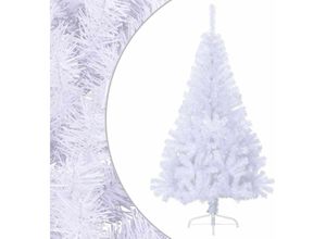 8720286361504 - Künstlicher Halber WeihnachtsbaumKunstbaum mit Ständer Weiß 150 cm pvc Vidaxl