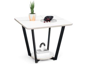 6038687845472 - Couchtisch Beistelltisch Weiß 606050cm - Flasidu