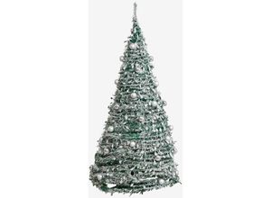 8435767558693 - Taimy faltbarer Weihnachtsbaum mit LED-Lichtern Grau Silber ↑180 - Sklum