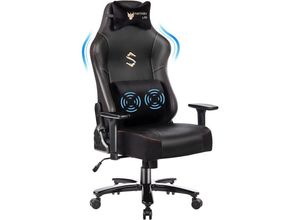 4941280140559 - Okwish - Gaming-Stuhl mit Massagefunktion Racing-Gamer-Stuhl mit Massage-Lendenwirbelstütze Gaming-Stuhl 180 kg Tragkraft 55 x 52 cm großes