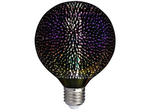 3800157684194 - VT-2223 3D-Effekt-Kugel-LED-Lampe 4 w E27 G125 warmweißes Filament 3000 k in verchromtem Glas - sku 212706 - Schwarz - V-tac