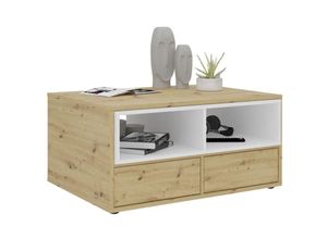 4029494129567 - Couchtisch mit 2 offenen Fächern 918x715x45cm Weiß Artisan-Eiche - Mehrfarbig 4029494129567 - Couchtisch mit 2 offenen Fächern 918x715x45cm Weiß Artisan-Eiche - Mehrfarbig